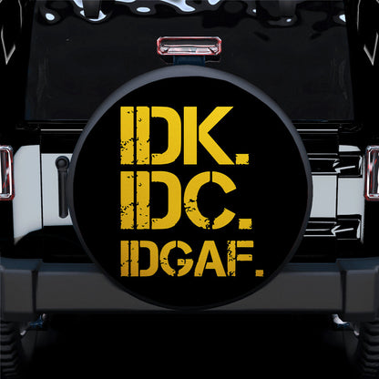 Funny IDK IDC Yellow Jeep Car Spare Tire Cover