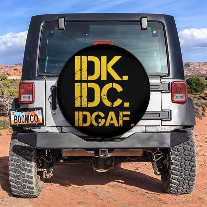 Funny IDK IDC Yellow Jeep Car Spare Tire Cover