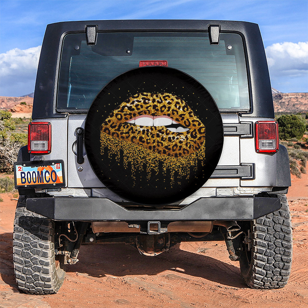 Funny Lips, Leopard Skin Car Spare Tire Cover