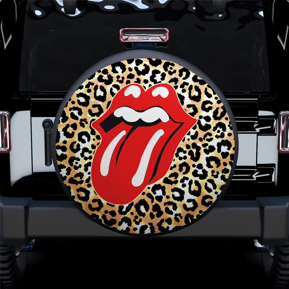 Funny Lips Leopard Skin Jeep Car Spare Tire Cover