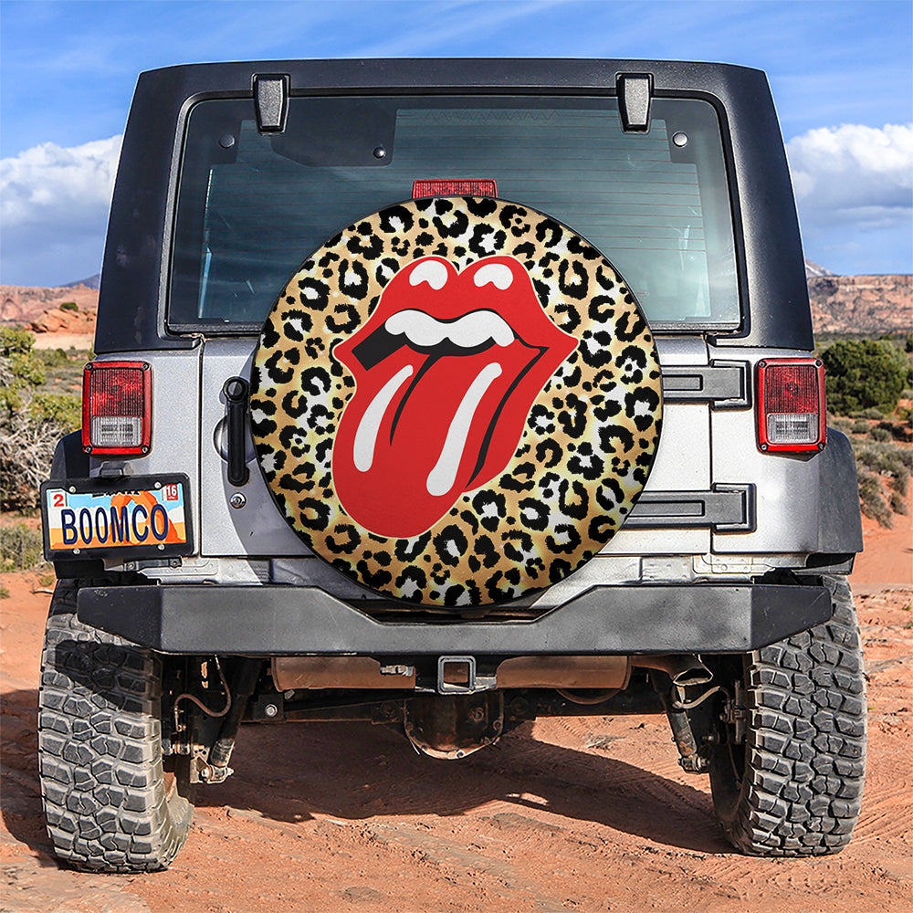 Funny Lips Leopard Skin Jeep Car Spare Tire Cover