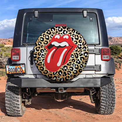 Funny Lips Leopard Skin Jeep Car Spare Tire Cover