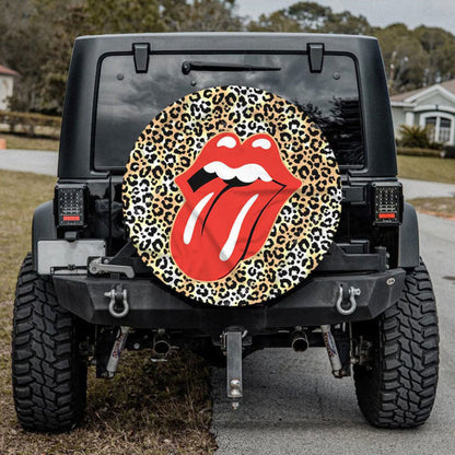 Funny Lips Leopard Skin Jeep Car Spare Tire Cover