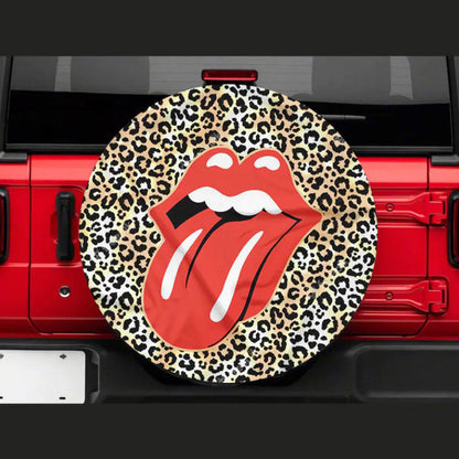 Funny Lips Leopard Skin Jeep Car Spare Tire Cover