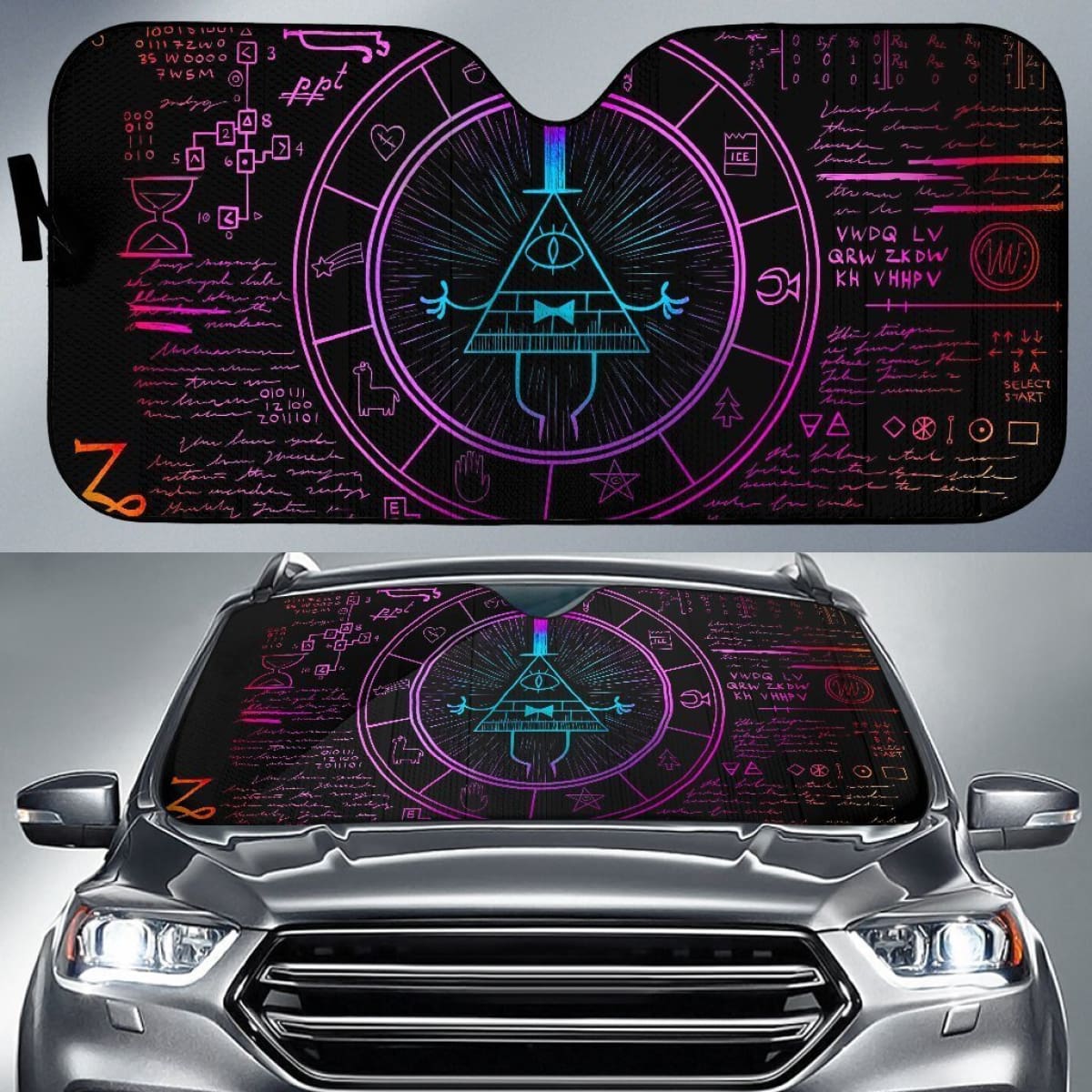 Funny Math Rick & Morty Cartoon Auto Sun Shade Nh07 Universal Fit 111204
