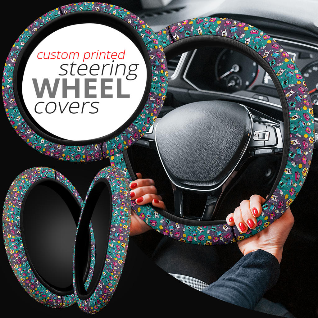 Funny Monters Premium Car Steering Wheel Cover