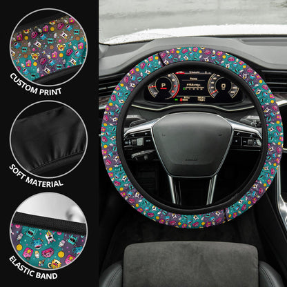 Funny Monters Premium Car Steering Wheel Cover
