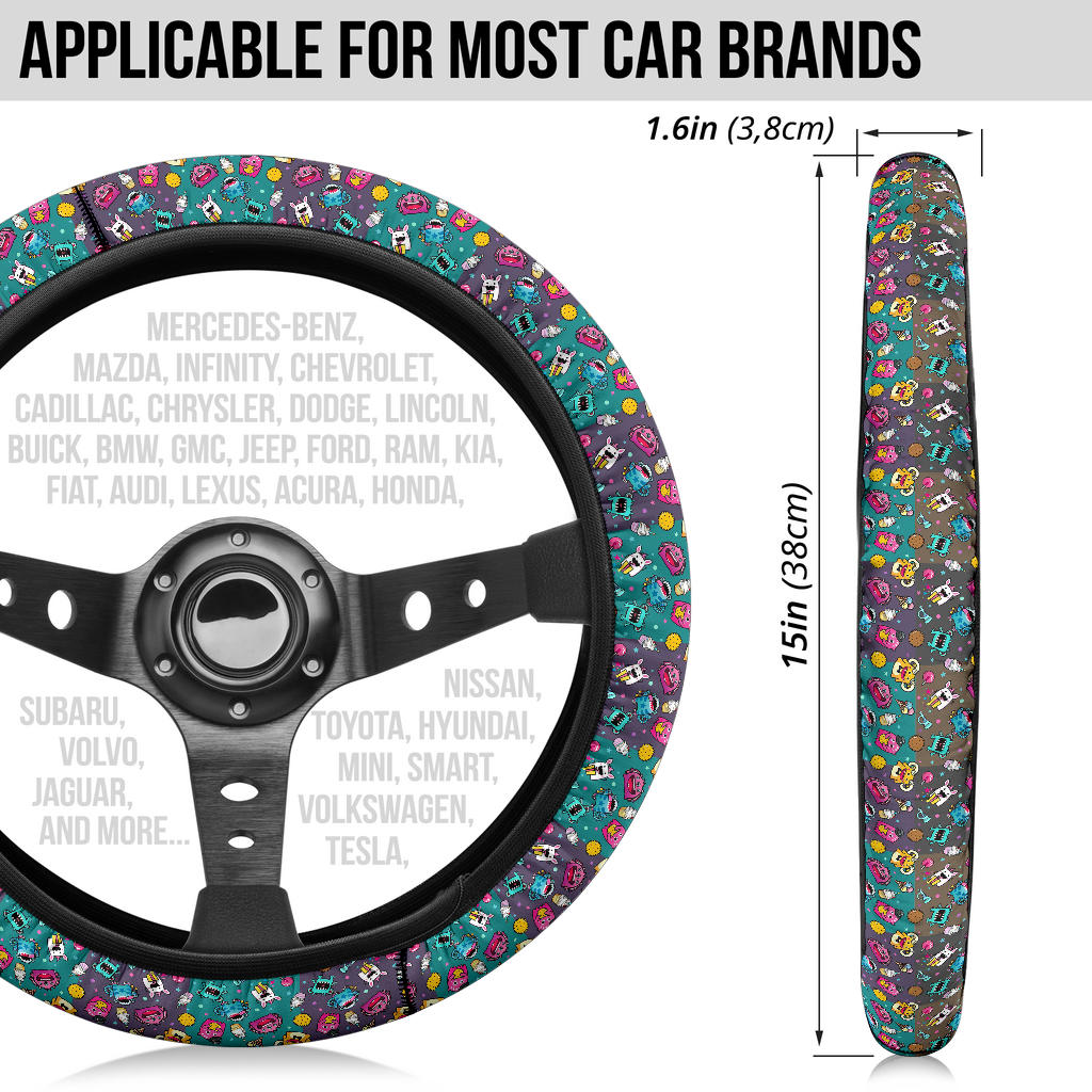 Funny Monters Premium Car Steering Wheel Cover