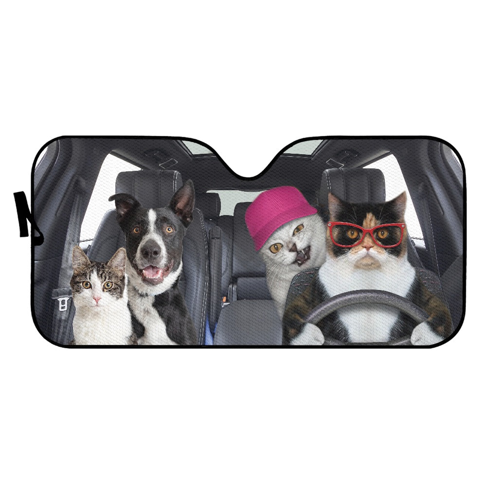 Funny Pets Driving Car Auto Sunshades