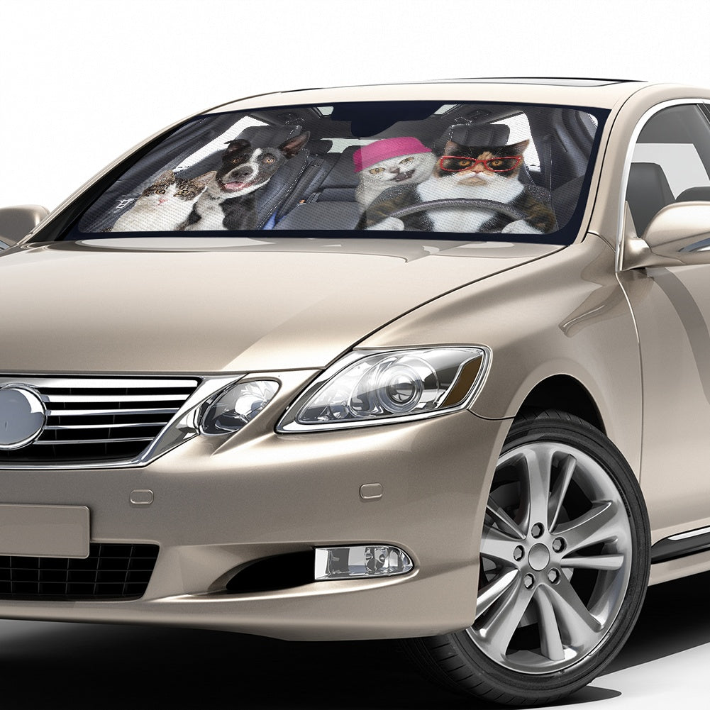 Funny Pets Driving Car Auto Sunshades