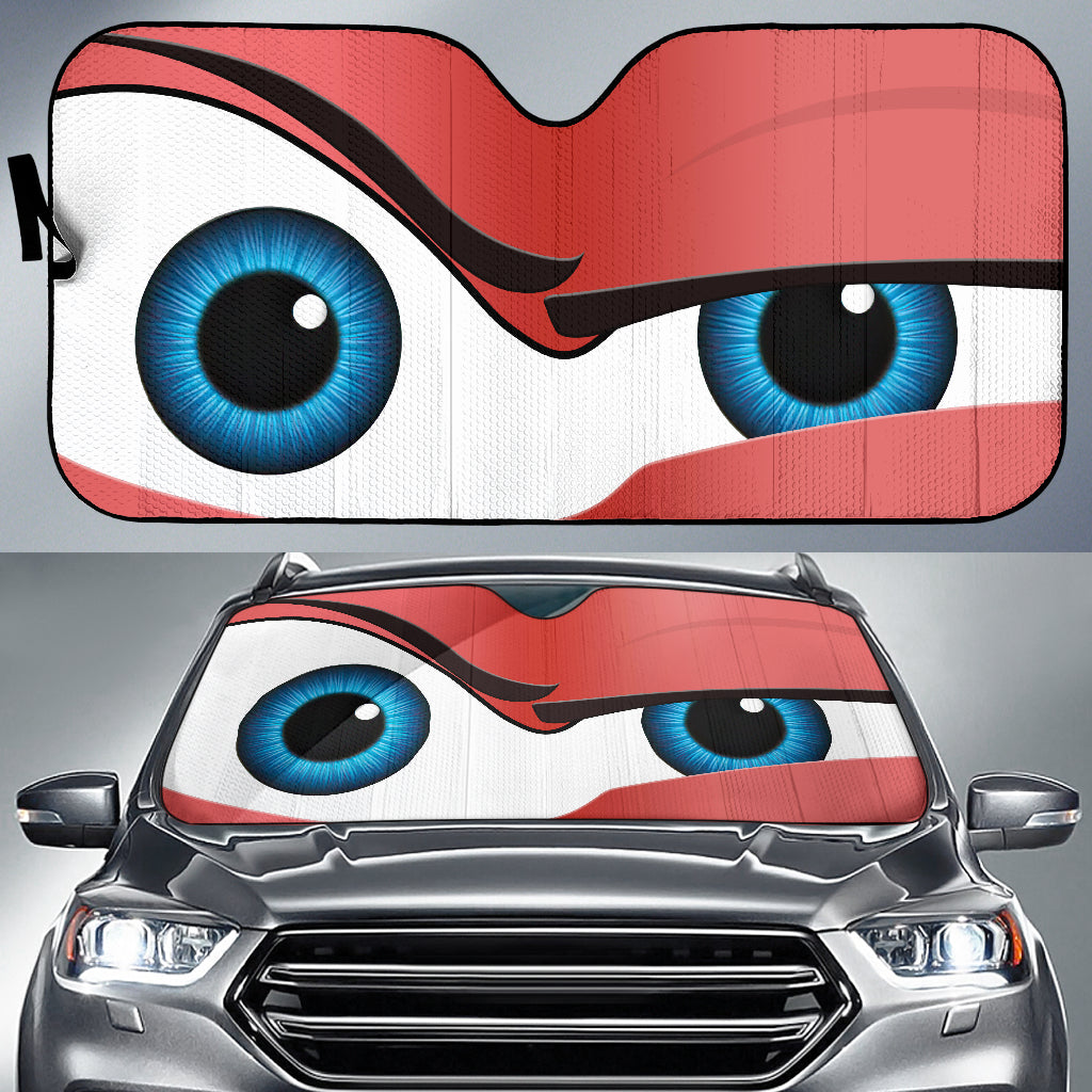Funny Red The Rock Style Cartoon Eye Car Auto Sunshades