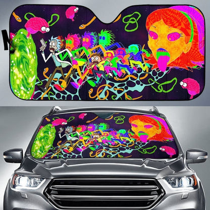 Funny Rick & Morty Colorful Cartoon Auto Sun Shade Nh07 Universal Fit 111204