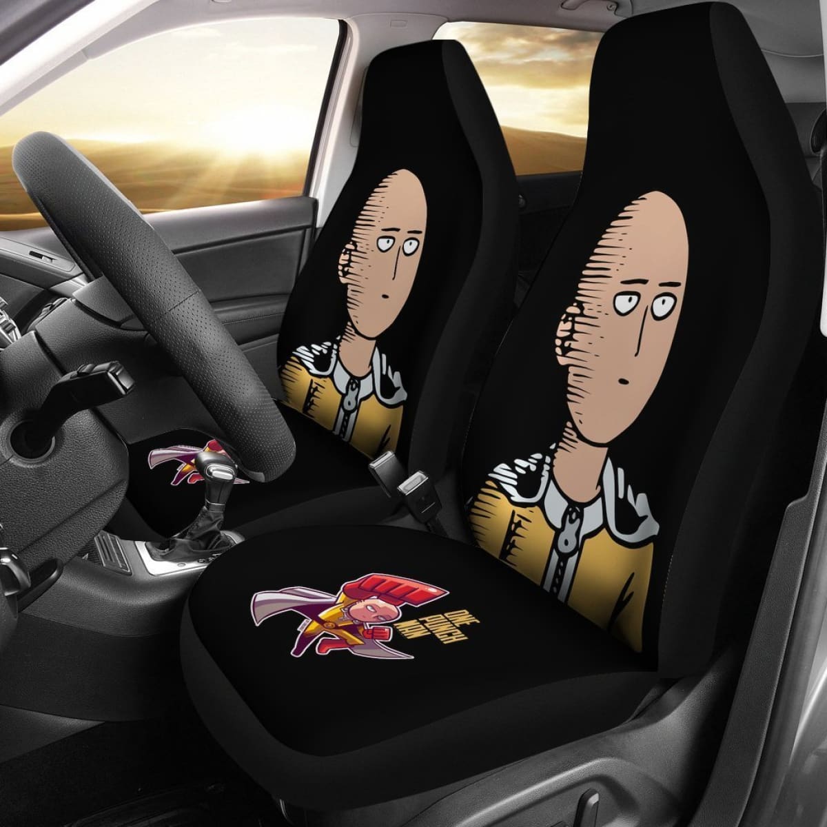 Funny Saitama One Punch Man Car Seat Covers Lt03 Universal Fit 225721