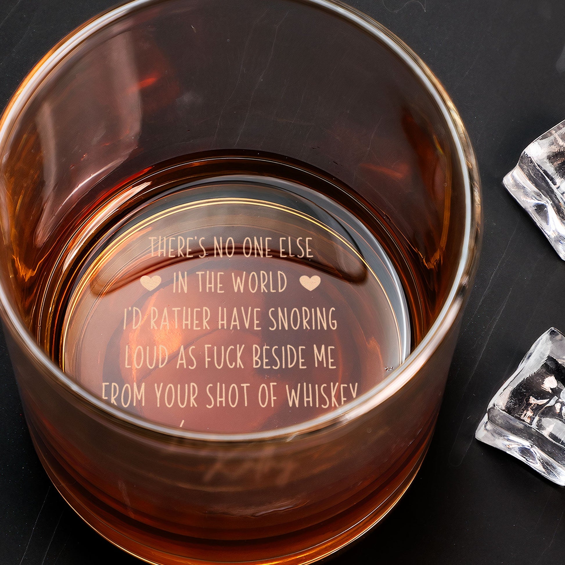 Funny Snoring Partner Gift For Husband Boyfriend - Personalized Engraved Whiskey Glass