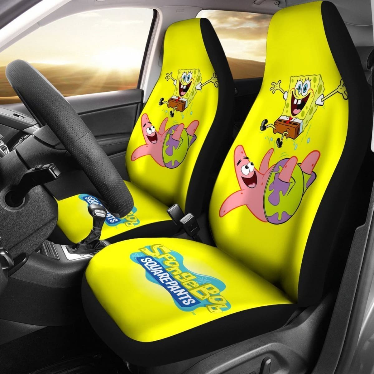 Funny Spongebob Car Seat Covers For Fan Lt04 Universal Fit 225721