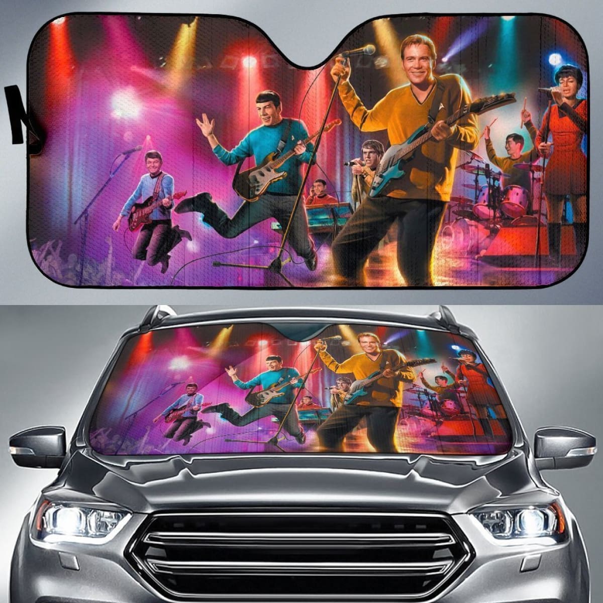 Funny Star Trek Band Car Window Sun Shade Nh07 Universal Fit 111204