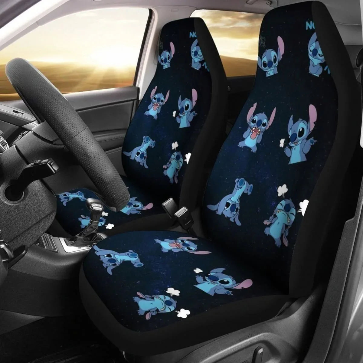 Funny Stitch Emotion Car Seat Covers Universal Fit - PersonalizedFury