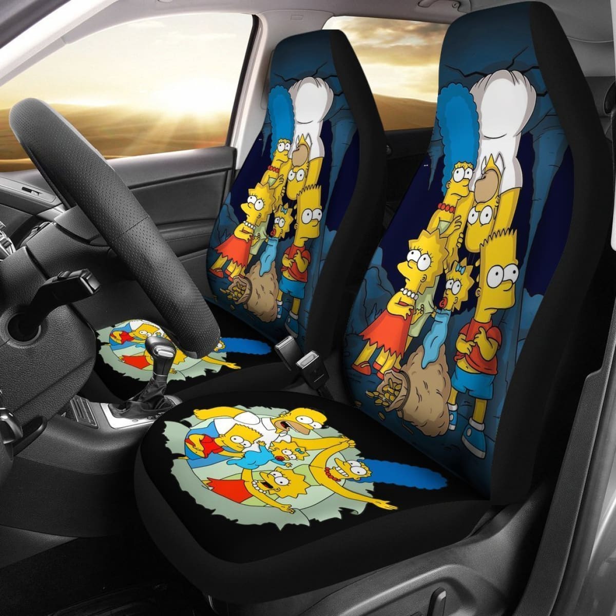 Funny The Simpson Family Car Seat Covers Nh06 Universal Fit 225721