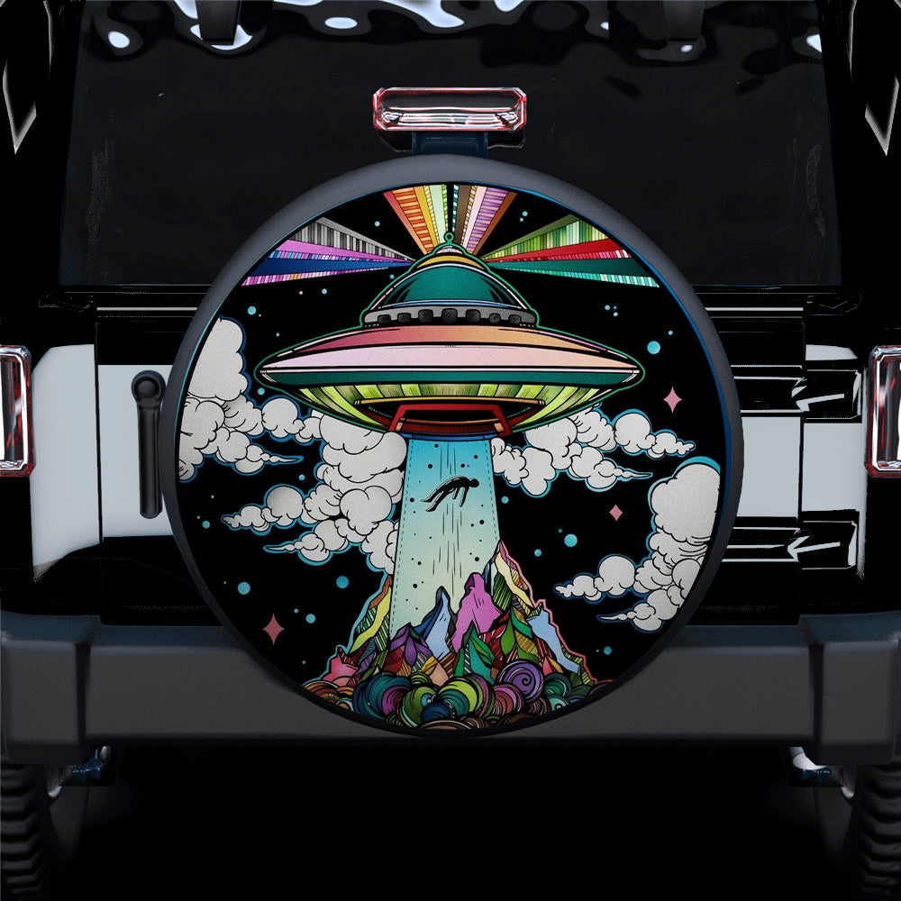 Funny UFO Art Jeep Car Spare Tire Cover