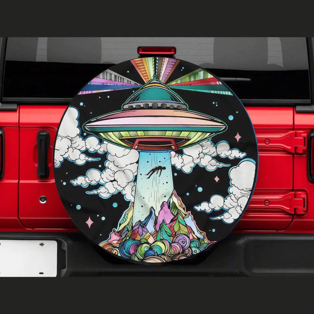 Funny UFO Art Jeep Car Spare Tire Cover