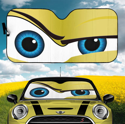 Funny Yellow The Rock Style Cartoon Eye Car Auto Sunshades