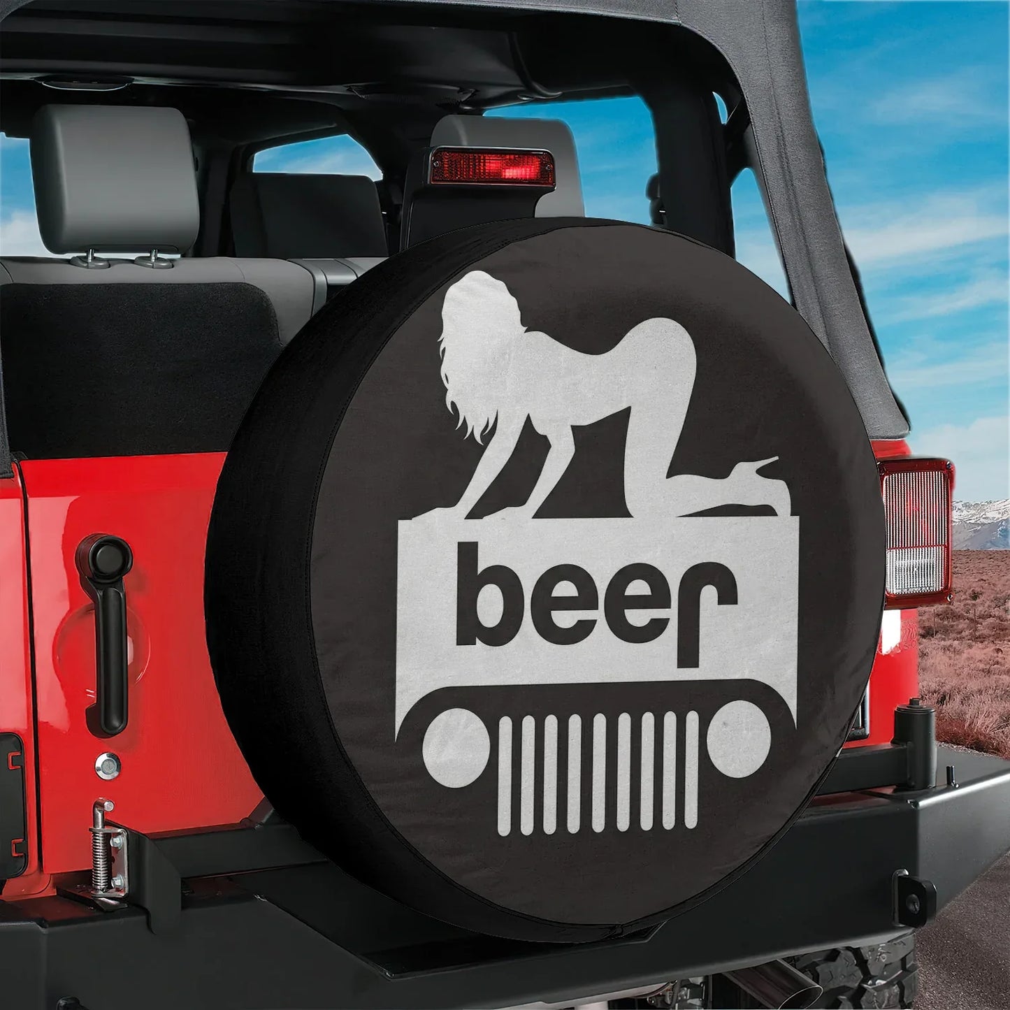 Funny Jeep Beer Square Tire Cover – Sexy Girl Jeep Accessories - PersonalizedFury