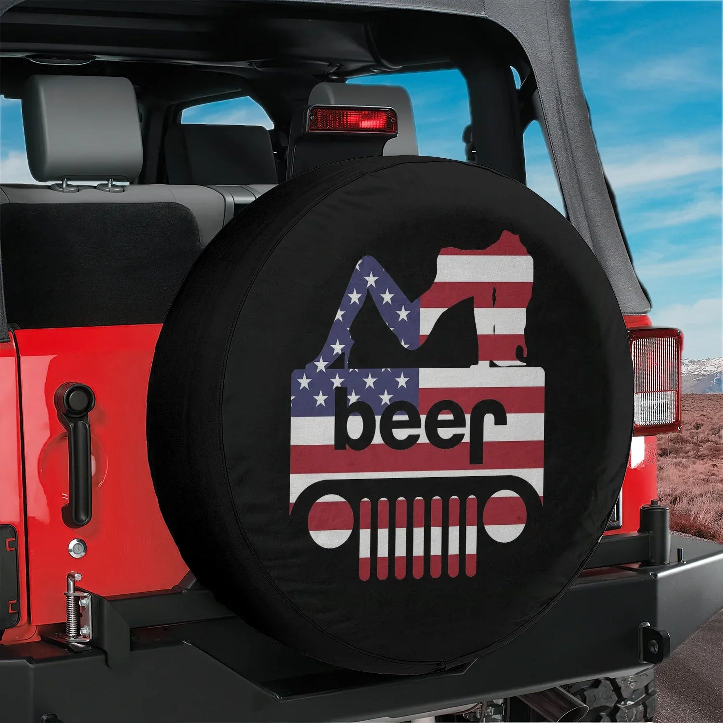 Funny Jeep Beer Square Tire Cover – Sexy Girl Jeep Usa Flag Accessories - PersonalizedFury