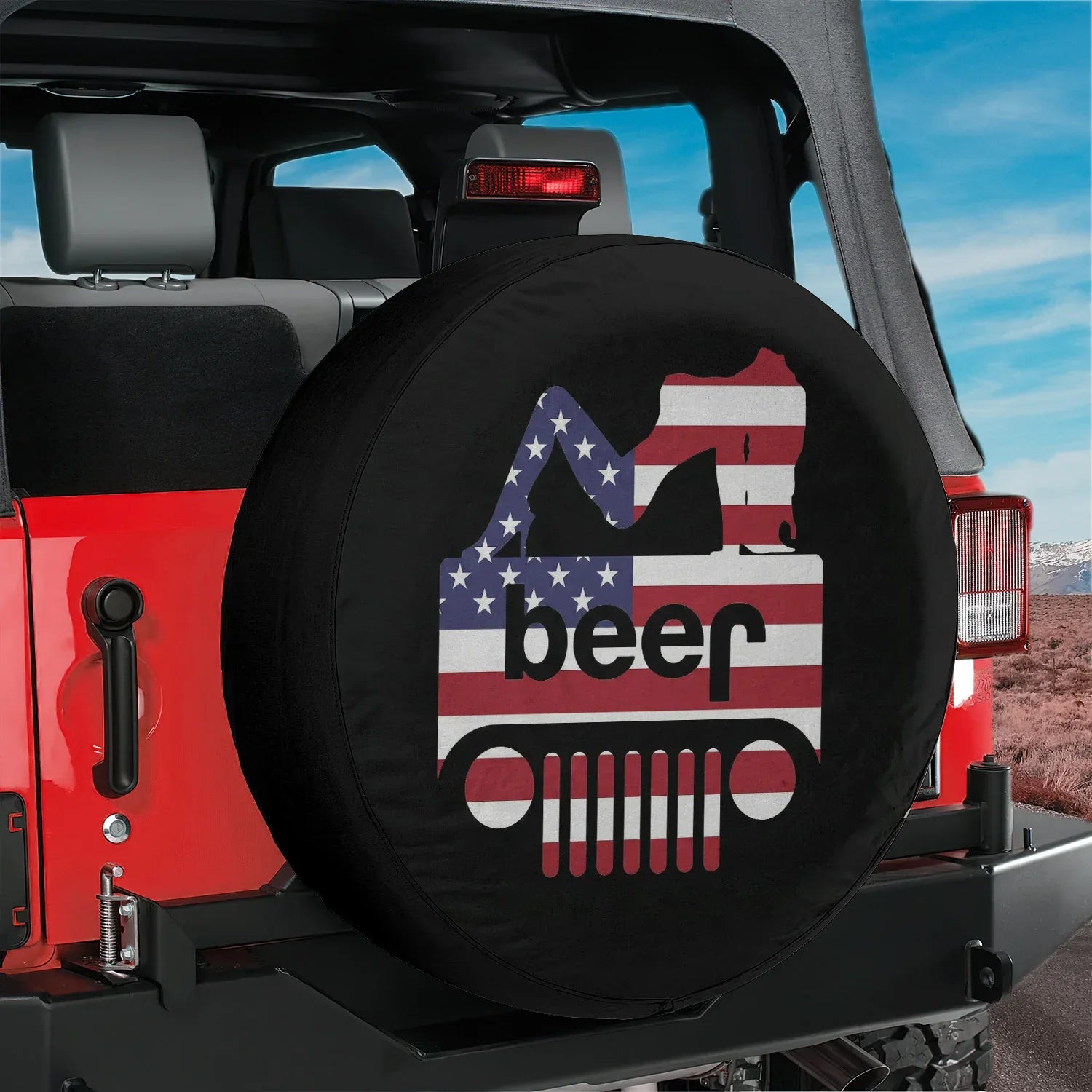 Funny Jeep Beer Square Tire Cover – Sexy Girl Jeep Usa Flag Accessories - PersonalizedFury