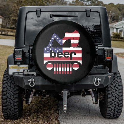 Funny Jeep Beer Square Tire Cover – Sexy Girl Jeep Usa Flag Accessories - PersonalizedFury