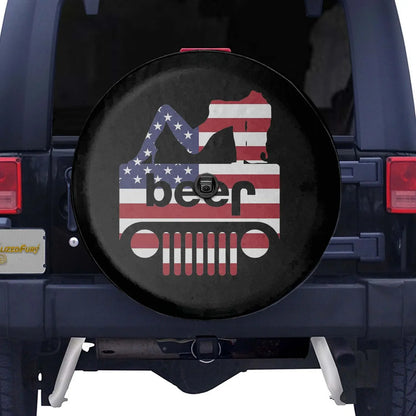 Funny Jeep Beer Square Tire Cover – Sexy Girl Jeep Usa Flag Accessories - PersonalizedFury