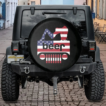 Funny Jeep Beer Square Tire Cover – Sexy Girl Jeep Usa Flag Accessories - PersonalizedFury