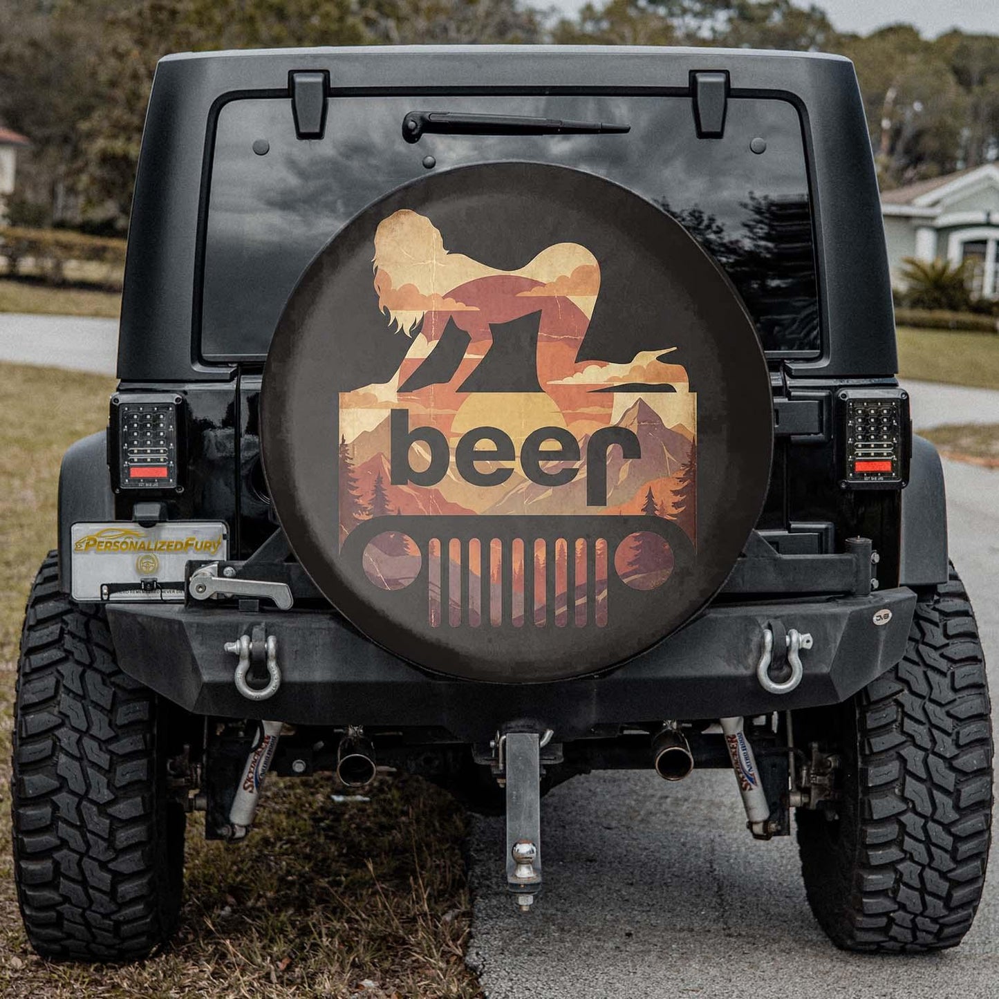 Funny Jeep Beer Square Tire Cover – Sexy Girl Sunset Jeep Accessories - PersonalizedFury
