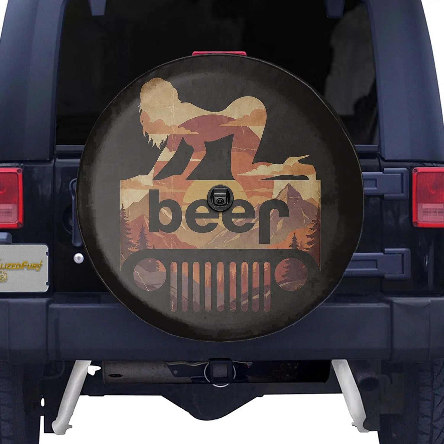 Funny Jeep Beer Square Tire Cover – Sexy Girl Sunset Jeep Accessories - PersonalizedFury