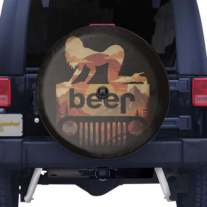 Funny Jeep Beer Square Tire Cover – Sexy Girl Sunset Jeep Accessories - PersonalizedFury