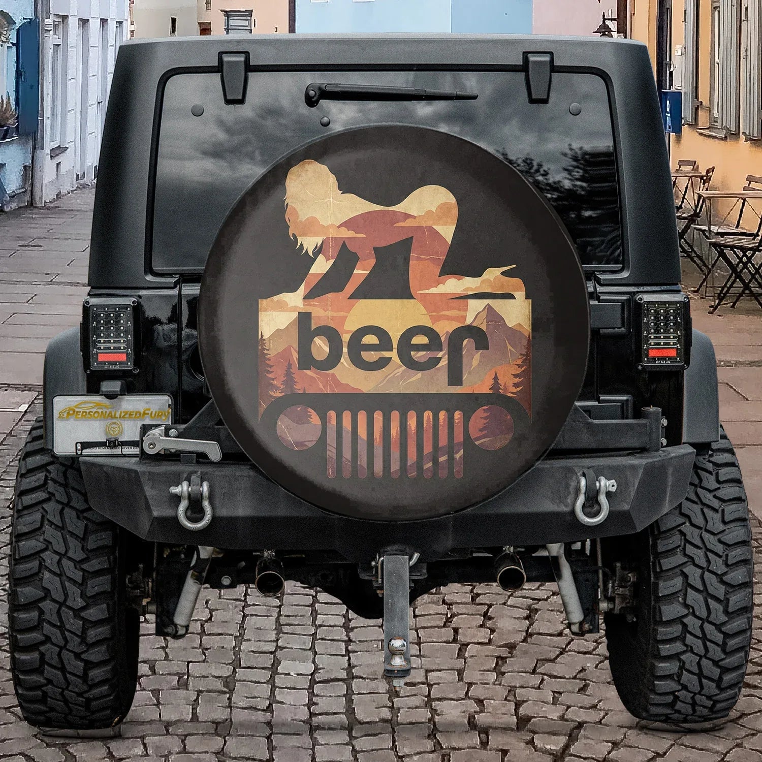 Funny Jeep Beer Square Tire Cover – Sexy Girl Sunset Jeep Accessories - PersonalizedFury