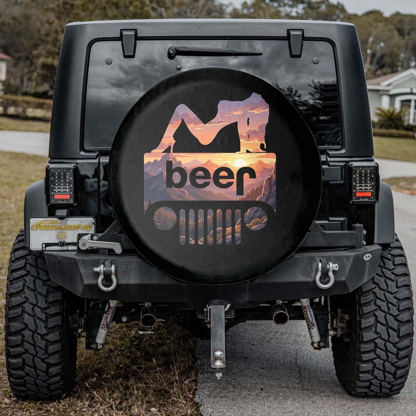 Funny Jeep Beer Square Tire Cover – Sexy Girl Sunset Jeep Accessories - PersonalizedFury