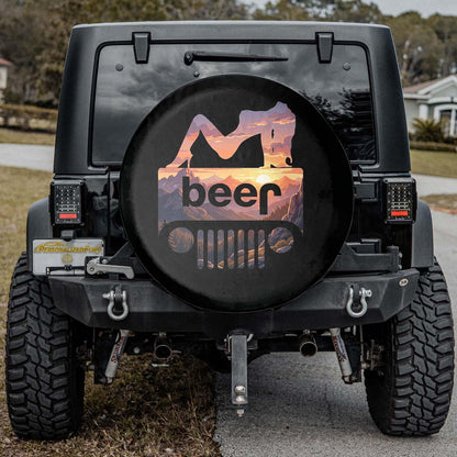 Funny Jeep Beer Square Tire Cover – Sexy Girl Sunset Jeep Accessories - PersonalizedFury