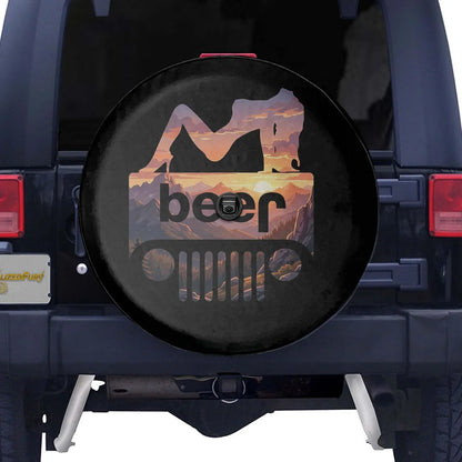 Funny Jeep Beer Square Tire Cover – Sexy Girl Sunset Jeep Accessories - PersonalizedFury