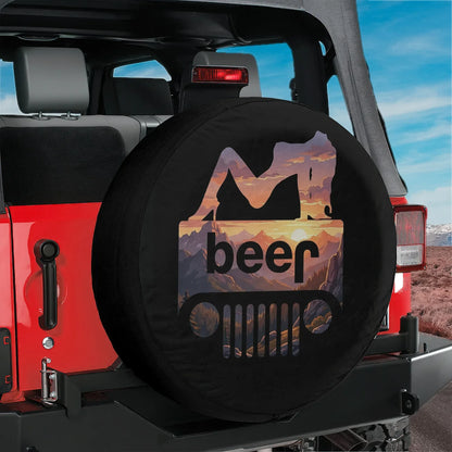 Funny Jeep Beer Square Tire Cover – Sexy Girl Sunset Jeep Accessories - PersonalizedFury