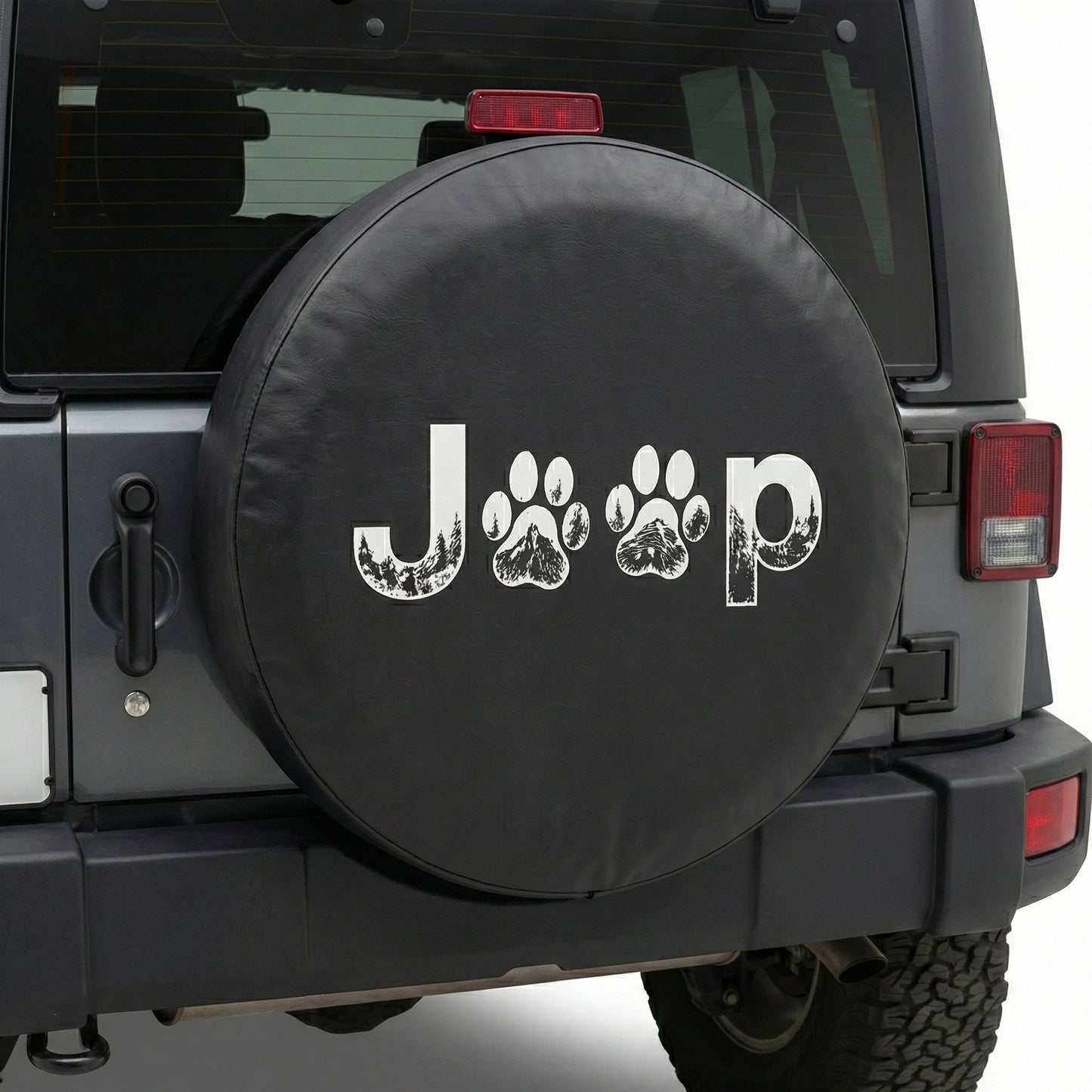 Funny Jeep Dog Paw Leather Spare Tire Cover - Jeep Car Accessories