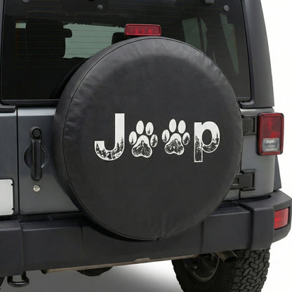 Funny Jeep Dog Paw Leather Spare Tire Cover - Jeep Car Accessories