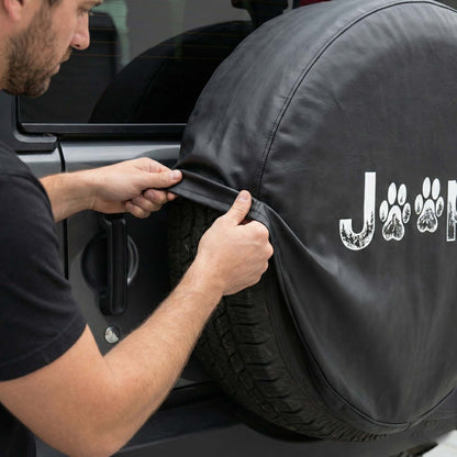 Funny Jeep Dog Paw Leather Spare Tire Cover - Jeep Car Accessories