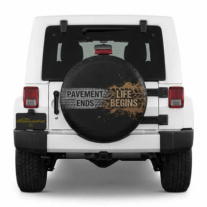 Funny Jeep Spare Tire Cover – Pavement Ends Life Begins | Off-Road Jeep