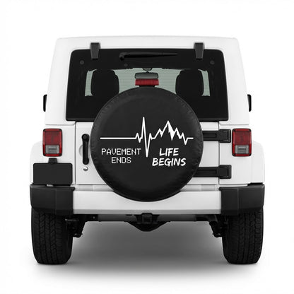 Funny Jeep Spare Tire Cover – Pavement Ends Life Begins | Off-Road Jeep