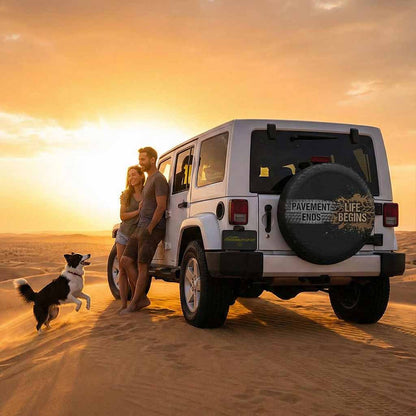 Funny Jeep Spare Tire Cover – Pavement Ends Life Begins | Off-Road Jeep