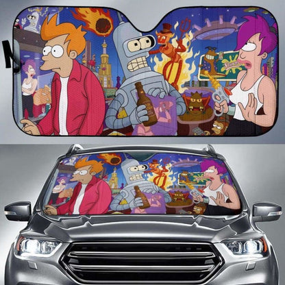 Futurama Cartoon Car Sun Shades 918b Universal Fit