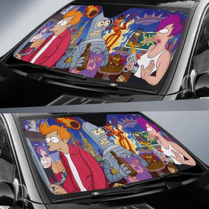 Futurama Cartoon Car Sun Shades 918b Universal Fit