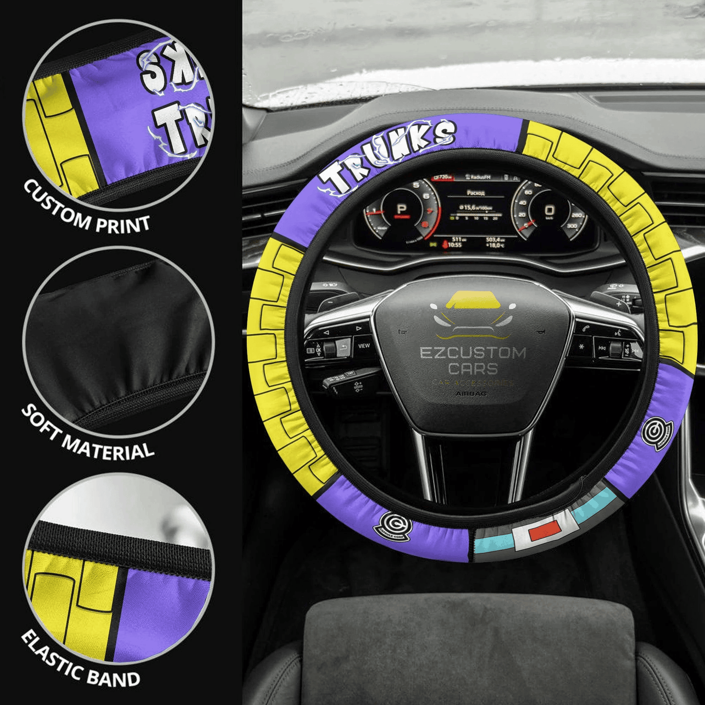 Future Trunks Anime Steering Wheel Cover Custom Dragon Ball Anime Car Accessories