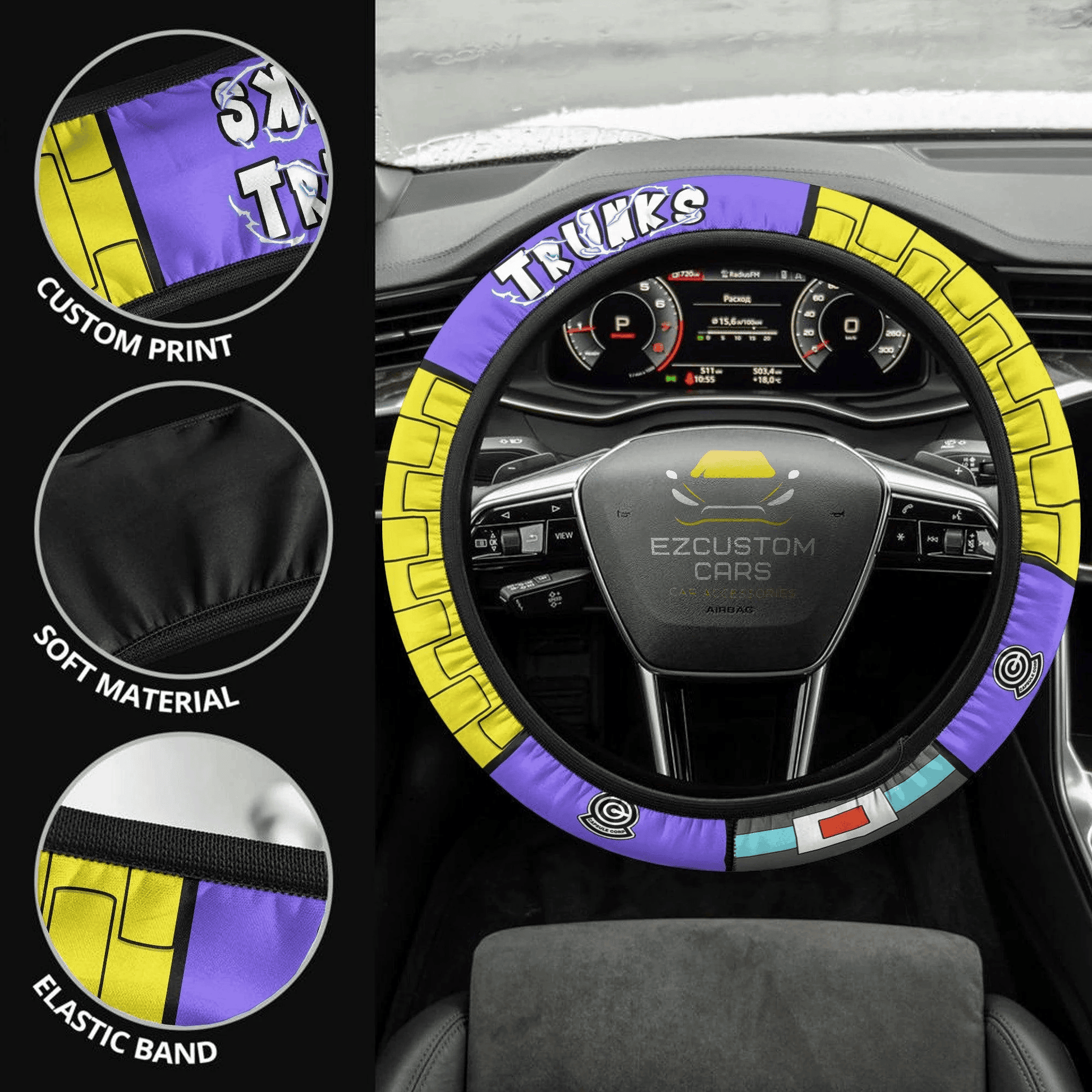Future Trunks Anime Steering Wheel Cover Custom Dragon Ball Anime Car Accessories