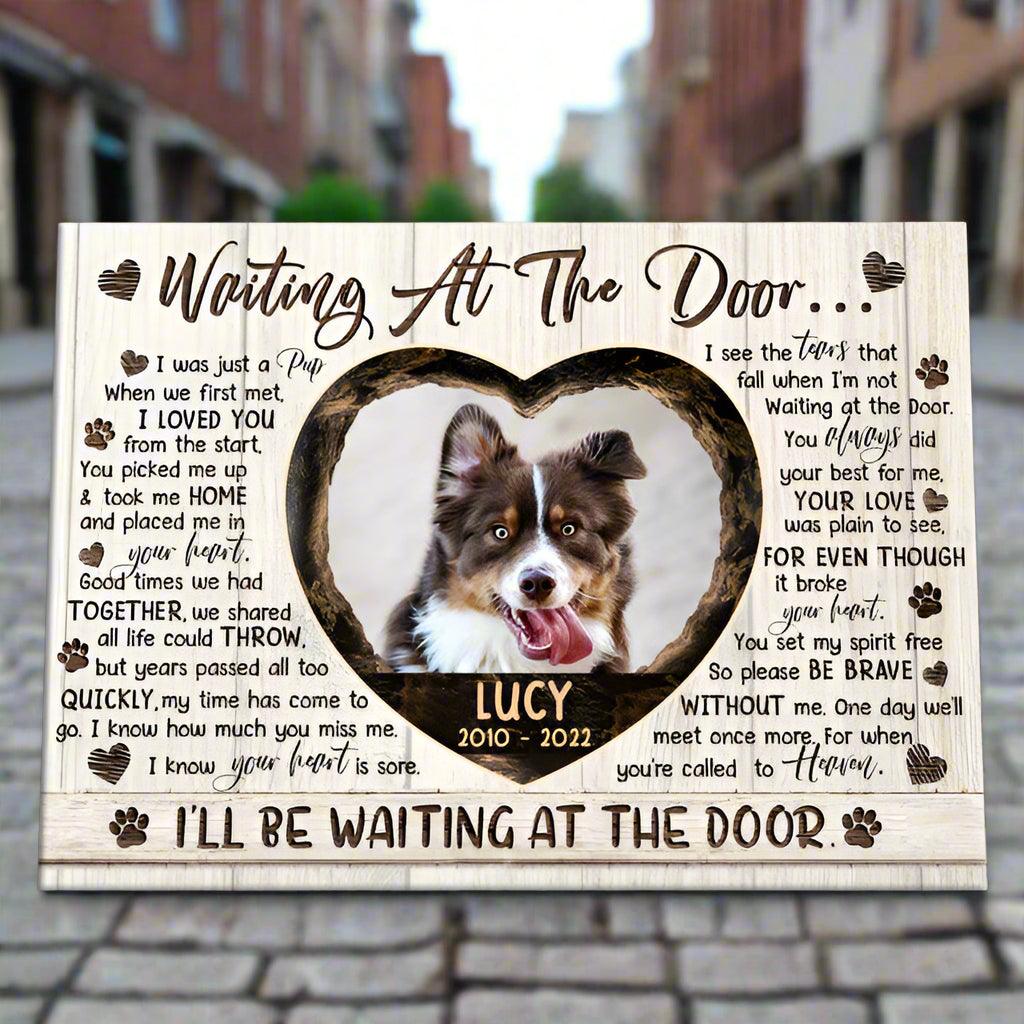 Waiting at the Door Dog Memorial Canvas - Pet Memorial Gift - PersonalizedFury